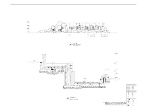  特色跌水详图 平面节点大样图 