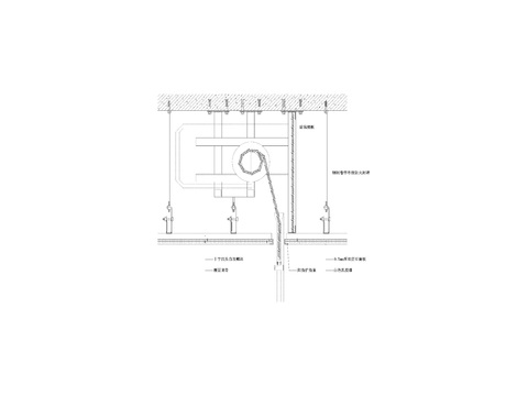  单轨钢制防火卷帘剖面节点大样 