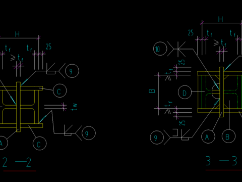  交叉支撑在横梁交叉点处的连接节点 