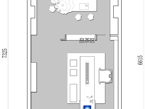  茶叶店 茶馆茶室 棋牌室cad平面图 
