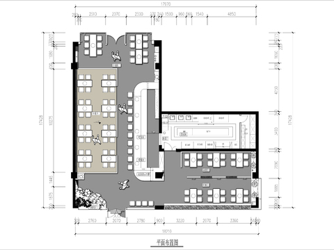 250㎡料理店cad平面图 
