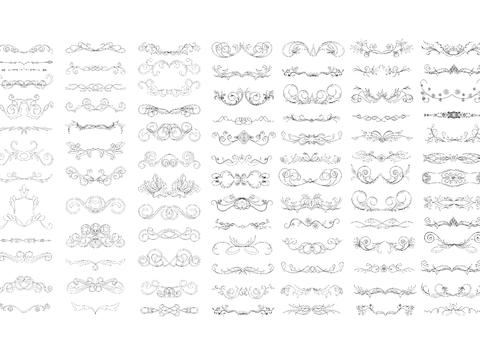  欧式花纹花边雕花cad图库 