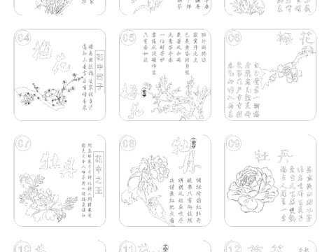  中國(guó)名花CAD施工圖 