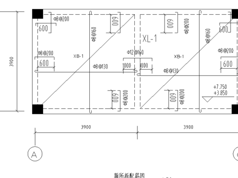  雨篷廁所配CAD筋圖 