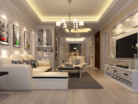  龙湫湾现代客餐厅卧室CAD施工图 