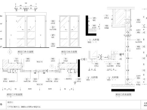  门大样图-11厨房双开移门 