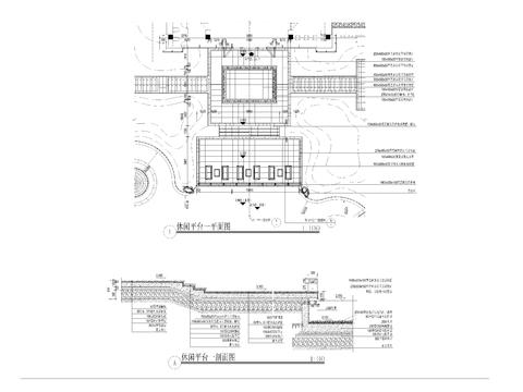  休闲平台平面剖面图 节点大样图 
