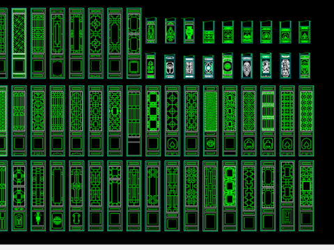  隔断屏风cad图库 