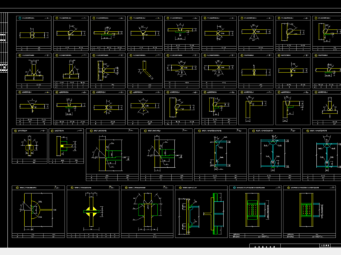  钢框架焊接节点CAD施工图 