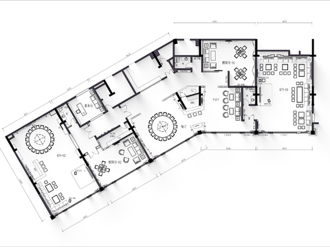  700㎡综合娱乐会所cad平面图 