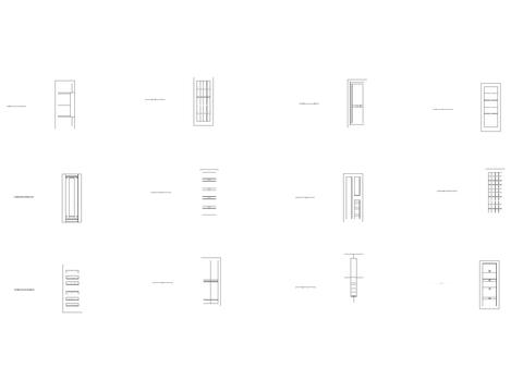  现代长方形组合纹理隔断 屏风cad图库 