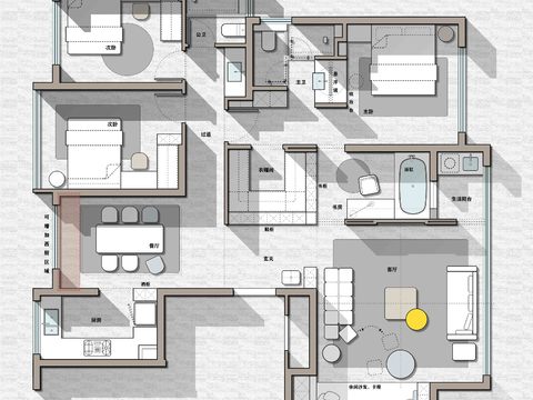  家装装修样板间CAD平面图 