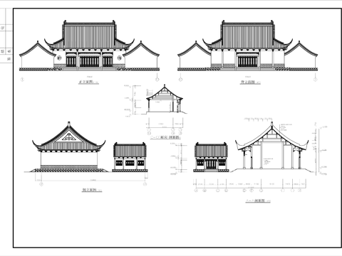  財神殿、神廟全套CAD施工圖 