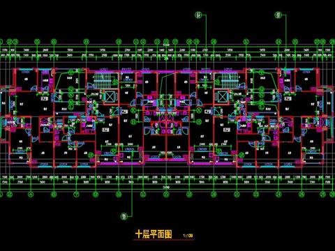  高層建筑cad施工圖 