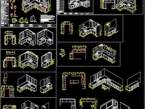  橱柜标准CAD图库 