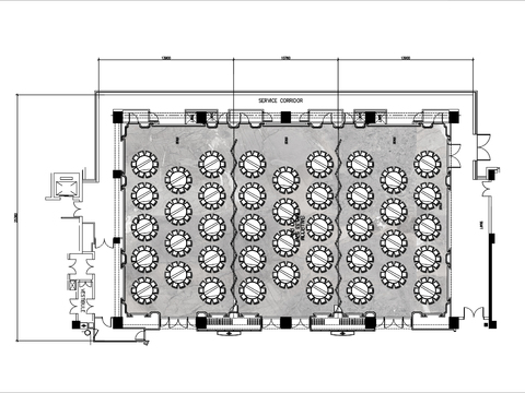  600㎡酒店宴会厅cad平面图 