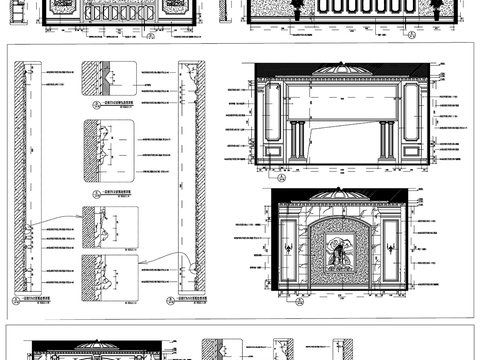  沙发墙床背景电视墙卧室客厅背景墙cad图库 