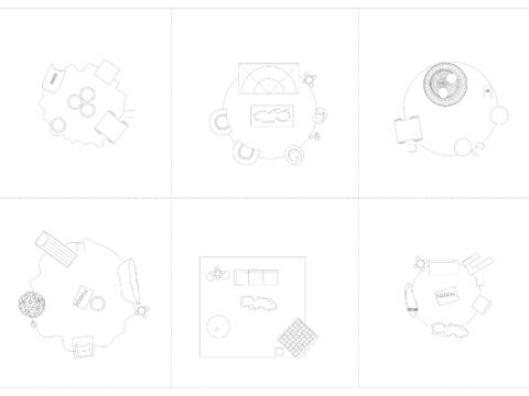  意大利Gufram平面组合cad图库 