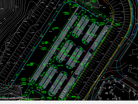  停车场规划cad图库 
