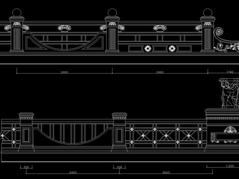  石材护栏CAD施工图 