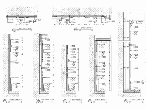  美式线条护墙板 线条 落堂 护墙板 墙身剖面cad图库 