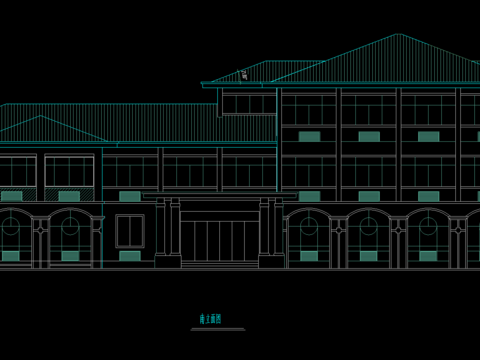  收費(fèi)站建筑cad施工圖 