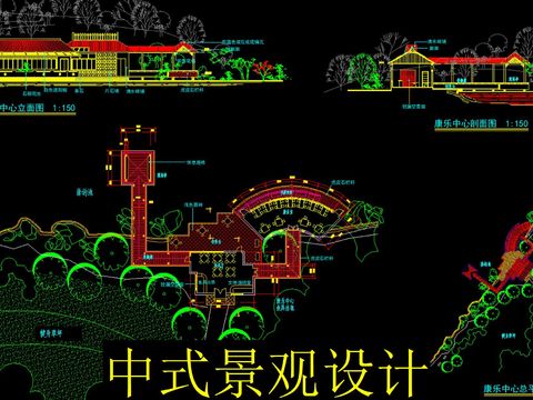  中式景觀cad圖庫(kù) 