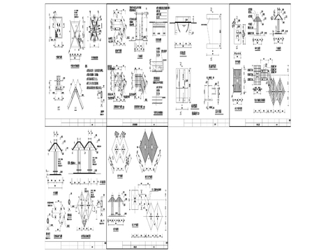  36亭桥花架廊cad施工图 