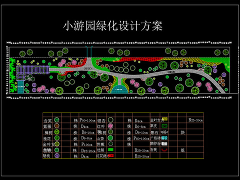  游園綠化設(shè)計(jì)cad圖紙 