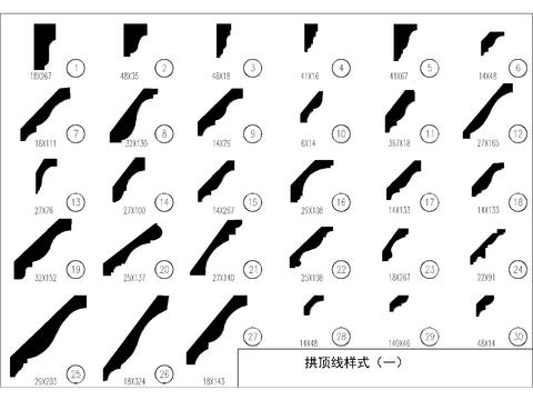  装饰线脚cad图库 