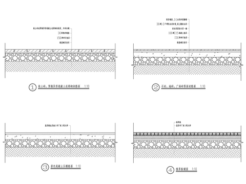  小区通用铺装cad大样图 