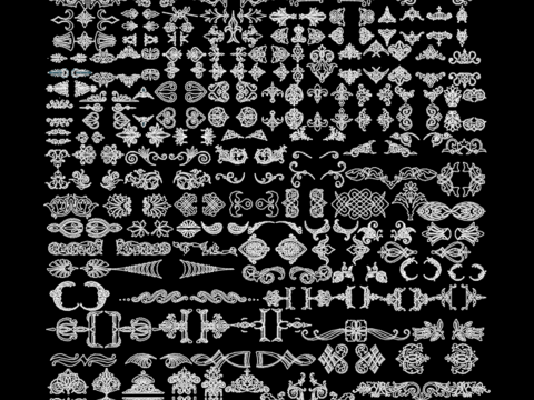  欧式精美雕花图案cad图库 