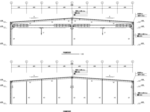 某公司119米x48米钢结构工程CAD施工图 