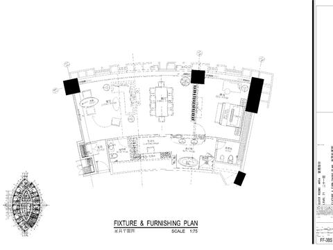  酒店套房样板间cad施工图 