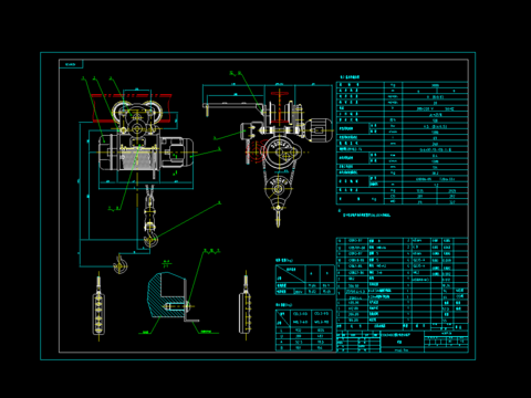  CDIMDI型3吨电动葫芦CAD施工图 