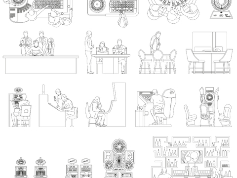  赌场游戏机桌CAD图库 