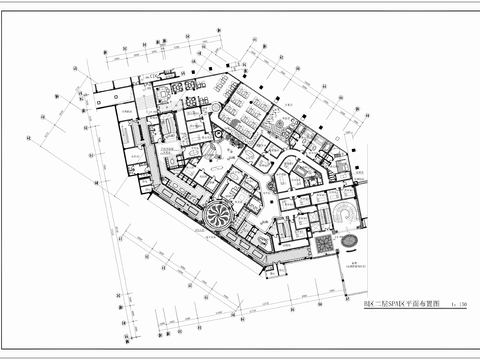 2000㎡酒店SPA节点大样图 
