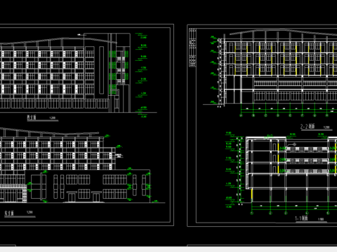  某中学综合楼及宿舍方案设计CAD施工图 
