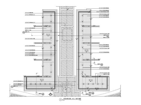  现代对景水景cad大样图 