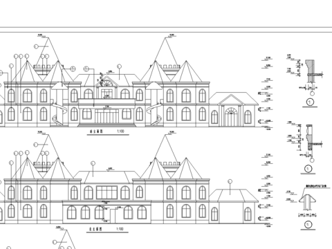  欧式幼儿圆cad施工图 