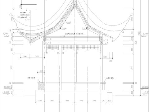  古建六角亭cad大样图 