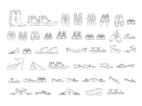  衣服箱包配饰cad图库 