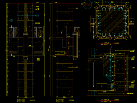  大堂石材柱cad大样图 