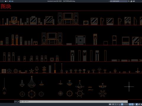  家用电器cad立面图库 