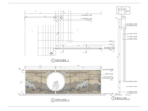  月洞屏风cad大样图 