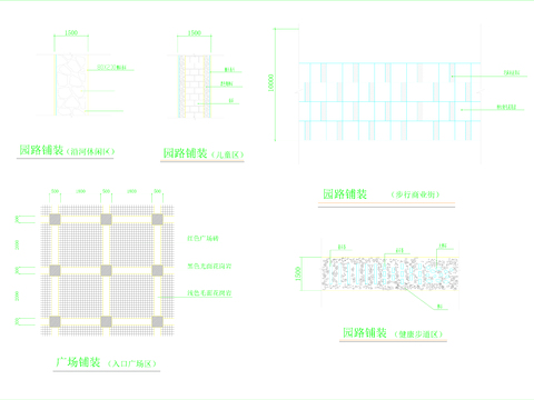  城市道路綠化cad施工圖 