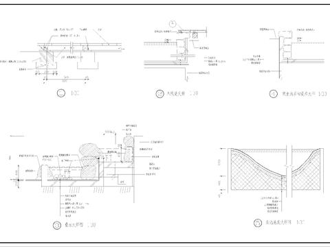  水池木栈道做法设计cad施工图 