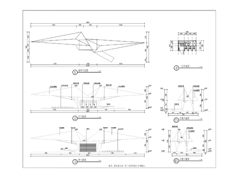  断头桥cad立面图 