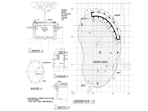  儿童游戏场地平面节点大样图 