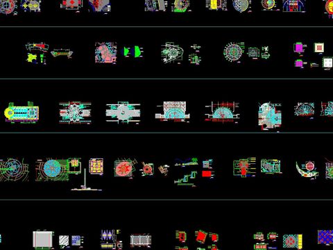  景观铺地图案cad图库 